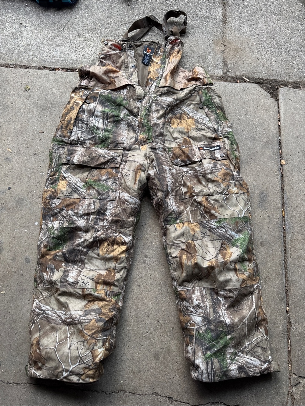 Men's Camo Insulated Bib Overalls - Realtree-Style Brown/Green